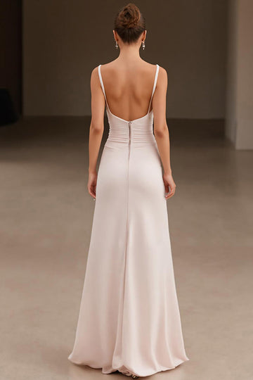 Robe formelle à bretelles spaghetti ivoire